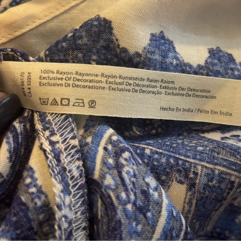 Free People Intimately Shea Printed Halter Mini Dress in White & Blue - Size M - Picture 5 of 5